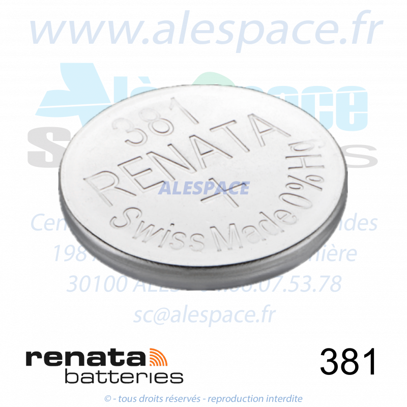 RENATA 381 MP - SR1120SW - Pile de montre 1,55V - Photo 001 RENATA 381 MP - SR1120SW - Pile de montre 1,55V - Photo 001