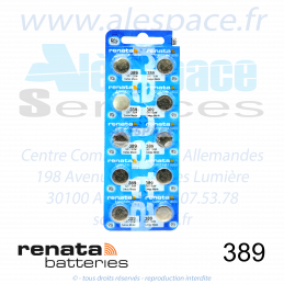 RENATA 389 MP - SR1130W - Pile de montre 1,55V - Blister x10 Piles - Photo 001