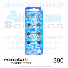 RENATA 390 MP - SR1130SW - Pile de montre 1,55V - Blister x10 Piles - Photo 001
