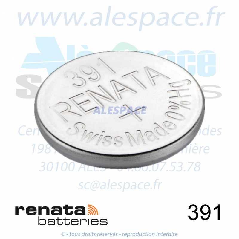 RENATA 391 MP - SR1120W - Pile de montre 1,55V - Photo 001 RENATA 391 MP - SR1120W - Pile de montre 1,55V - Photo 001