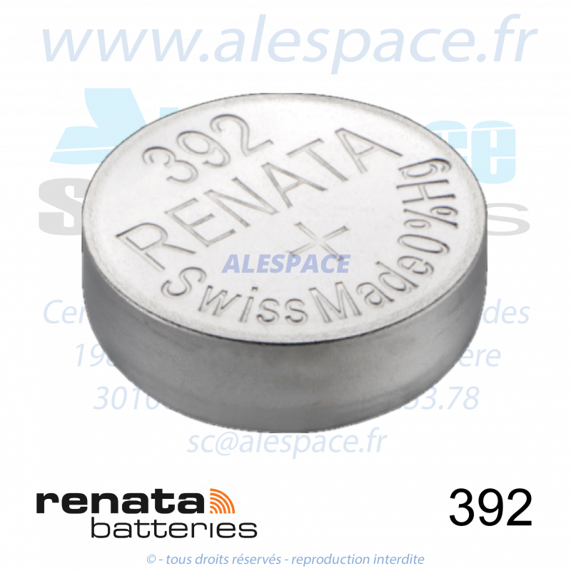 RENATA 392 MP - SR41W - Pile de montre 1,55V - Photo 001 RENATA 392 MP - SR41W - Pile de montre 1,55V - Photo 001