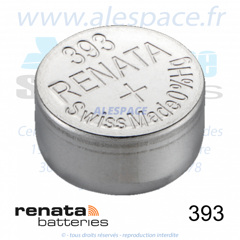 RENATA 393 MP - SR754W - Pile de montre 1,55V - Photo 001 RENATA 393 MP - SR754W - Pile de montre 1,55V - Photo 001