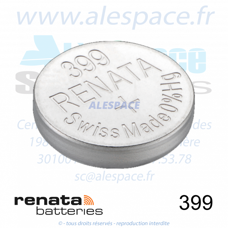 RENATA 399 MP - SR927W - Pile de montre 1,55V - Photo 001 RENATA 399 MP - SR927W - Pile de montre 1,55V - Photo 001