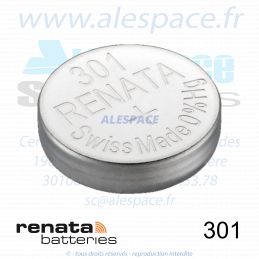 RENATA 301 - SR43SW - Pile de montre 1,55V - Photo 001