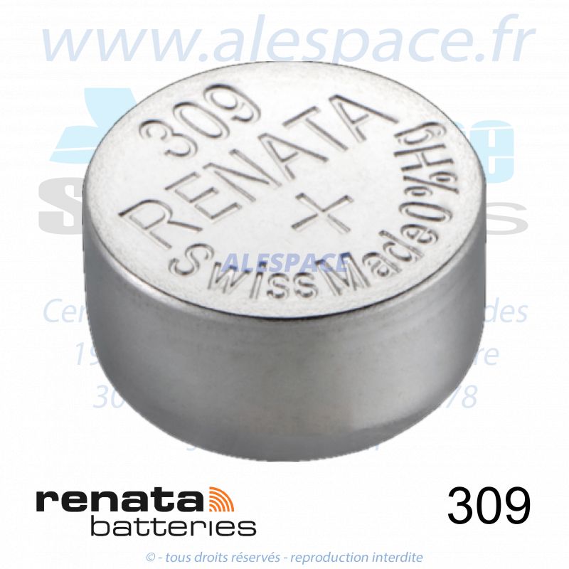 RENATA 309 MP - SR754SW - Pile de montre 1,55V - Photo 001 RENATA 309 MP - SR754SW - Pile de montre 1,55V - Photo 001