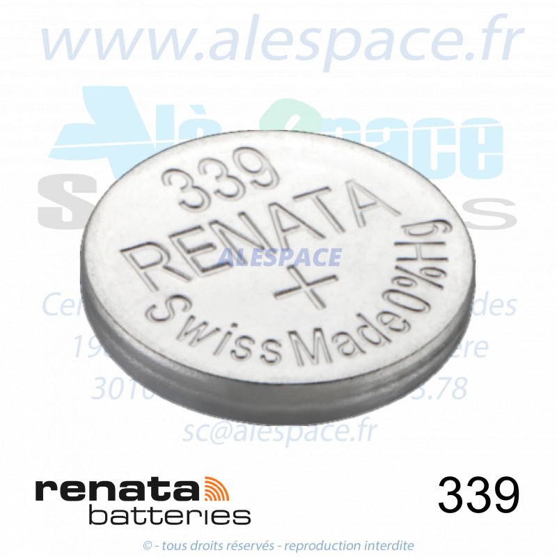 RENATA 339 MP - SR614SW - Pile de montre 1,55V - Photo 001 RENATA 339 MP - SR614SW - Pile de montre 1,55V - Photo 001