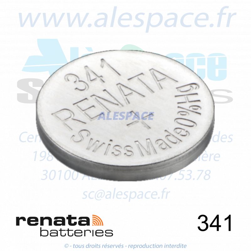 RENATA 341 MP - SR714SW - Pile de montre 1,55V - Photo 001 RENATA 341 MP - SR714SW - Pile de montre 1,55V - Photo 001