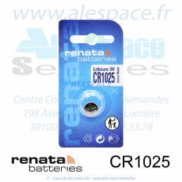 RENATA CR1025 SC - Pile bouton Lithium - 3V - Photo 001