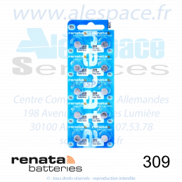 RENATA 309 MP - SR754SW - Pile de montre 1,55V - Blister x10 Piles - Photo 001