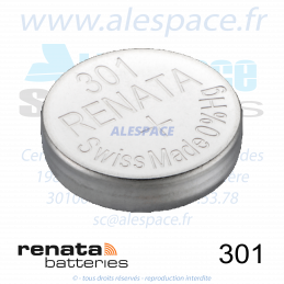 Blister x10 Piles RENATA 301 - SR43SW - Pile de montre 1,55V - Blister x10 Piles - Photo 002