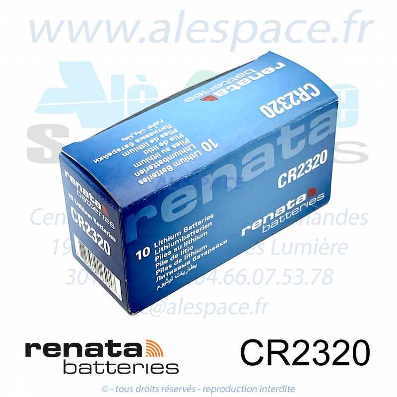 RENATA CR2320 SC - Pile bouton Lithium - 3V - Boîte x10 Piles - Photo 001 RENATA CR2320 SC - Pile bouton Lithium - 3V - Boîte x10 Piles - Photo 001