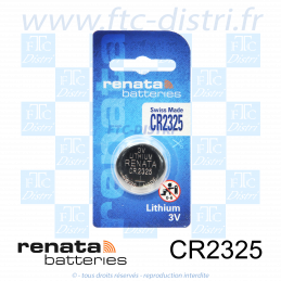 RENATA CR2325 SC - Pile bouton Lithium - 3V - Photo 001