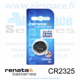RENATA CR2325 SC - Pile bouton Lithium - 3V - Photo 001