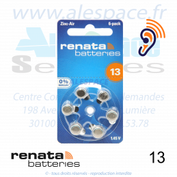 RENATA ZA13 DP6 - PR48 - Piles Zinc-Air - 1.45V - Blister x6 Piles - Photo 001