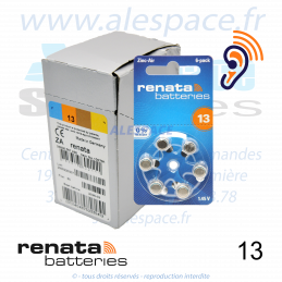 RENATA ZA13 DP6 - PR48 - Piles Zinc-Air - 1.45V - Boîte x60 Piles - Photo 001