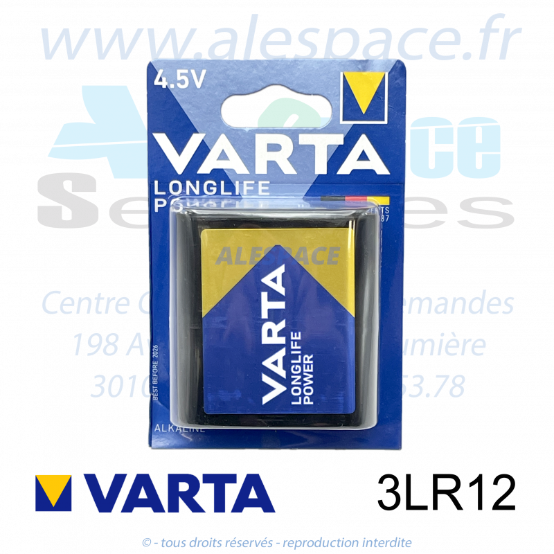VARTA LONGLIFE POWER - 3LR12 - Pile alcaline - 4,5V - Photo 001 VARTA LONGLIFE POWER - 3LR12 - Pile alcaline - 4,5V - Photo 001
