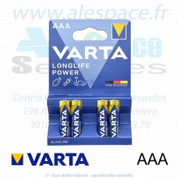 VARTA LONGLIFE POWER - AAA LR03 - Pile alcaline  - 1,5V - Boîte x40 Piles - Photo 001