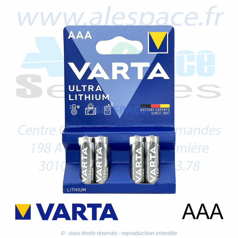 VARTA ULTRA LITHIUM - AAA LR03 - Pile Lithium - 1,5V - Blister x4 Piles - Photo 001 VARTA ULTRA LITHIUM - AAA LR03 - Pile Lithium - 1,5V - Blister x4 Piles - Photo 001