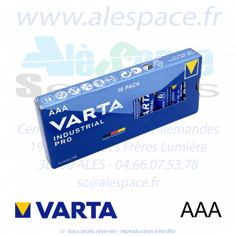 VARTA INDUSTRIAL PRO - AAA LR03 - Pile alcaline - 1,5V - Boîte x10 Piles - Photo 001 VARTA INDUSTRIAL PRO - AAA LR03 - Pile alcaline - 1,5V - Boîte x10 Piles - Photo 001