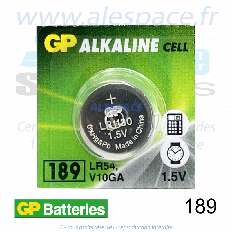 GP BATTERIES 189 - LR54 - V10GA - Pile bouton Alcaline - 1,5V - Photo 001 GP BATTERIES 189 - LR54 - V10GA - Pile bouton Alcaline - 1,5V - Photo 001
