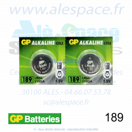 GP BATTERIES 189 - LR54 - V10GA - Pile bouton Alcaline - 1,5V - Blister x2 Piles - Photo 001